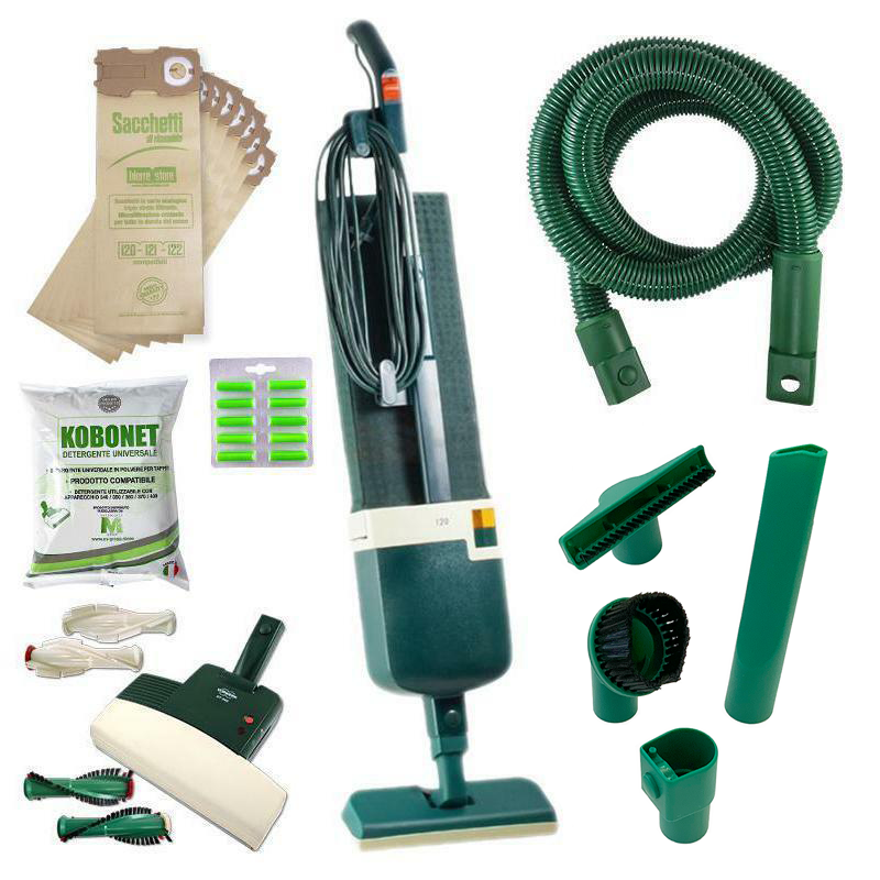 vorwerk aspirapolvere vorwerk folletto vk120 rigenerato kit accessori completo e battitappeto - foto 1